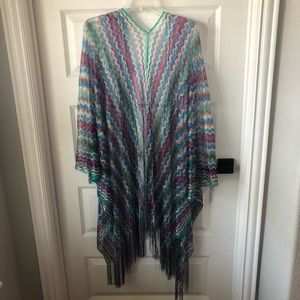 NWOT Swimsuit Kimono with multicolor chevron